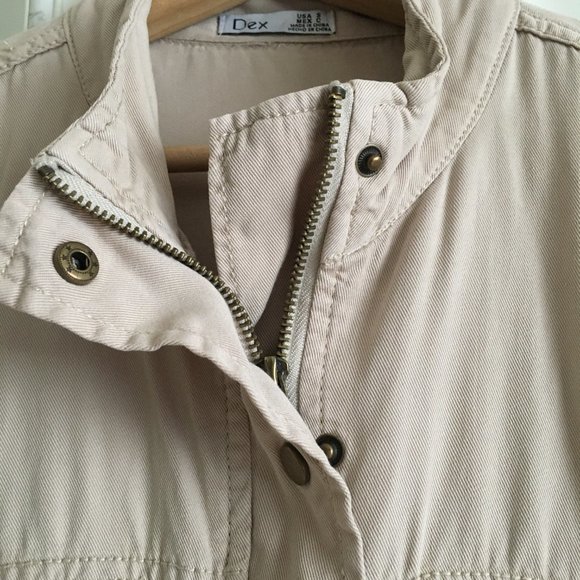 Dex Beige Semi-Cropped Utility Jacket - Picture 10 of 16